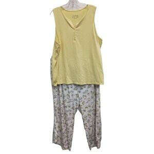 AnyBody Womens Pajama Set Size 1X Tank Top And Capri Pants 2pc Sleepwear